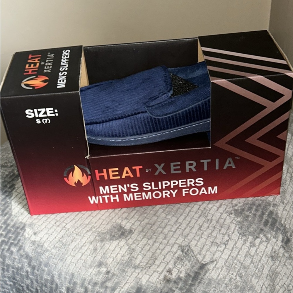 Xertia Men's Blue Slippers with Memory Foam